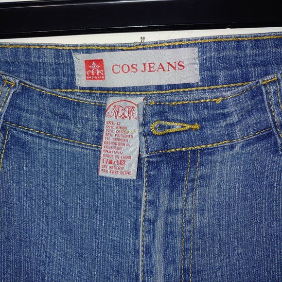 COS Jeans Embroidered Capri Size 12 Medium Wash Blue - Picture 2 of 7
